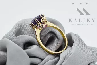 14k žluté zlato Alexandrit  Vintage vrc157y